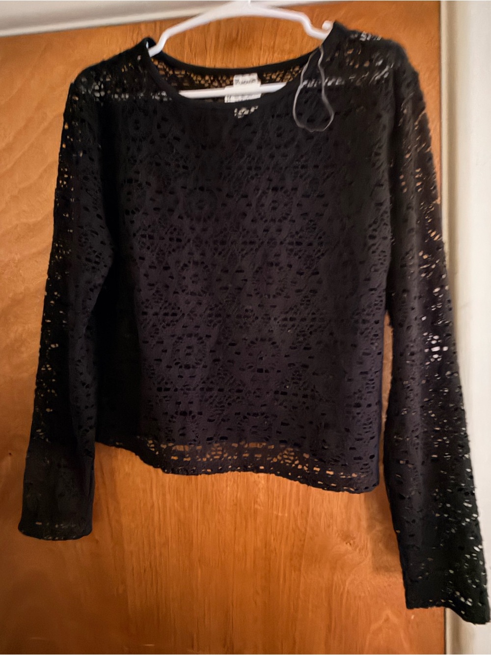 Black Lace bathing suit cover Long-Sleeve Women's Top